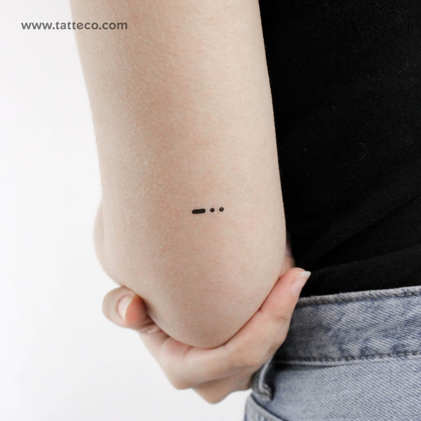 Morse Code D Temporary Tattoo - Set of 3