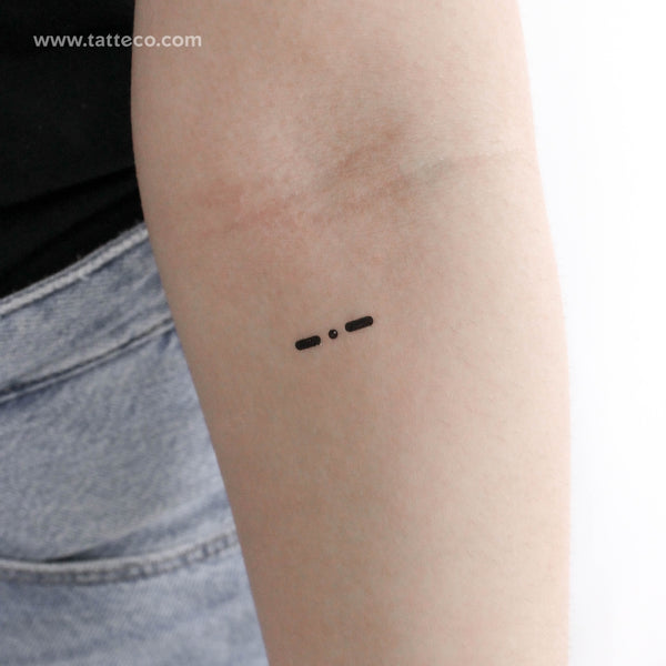 Morse Code K Temporary Tattoo - Set of 3