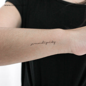 Handwritten Serendipity Temporary Tattoo - Set of 3