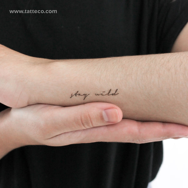 Handwritten Font Stay Wild Temporary Tattoo - Set of 3