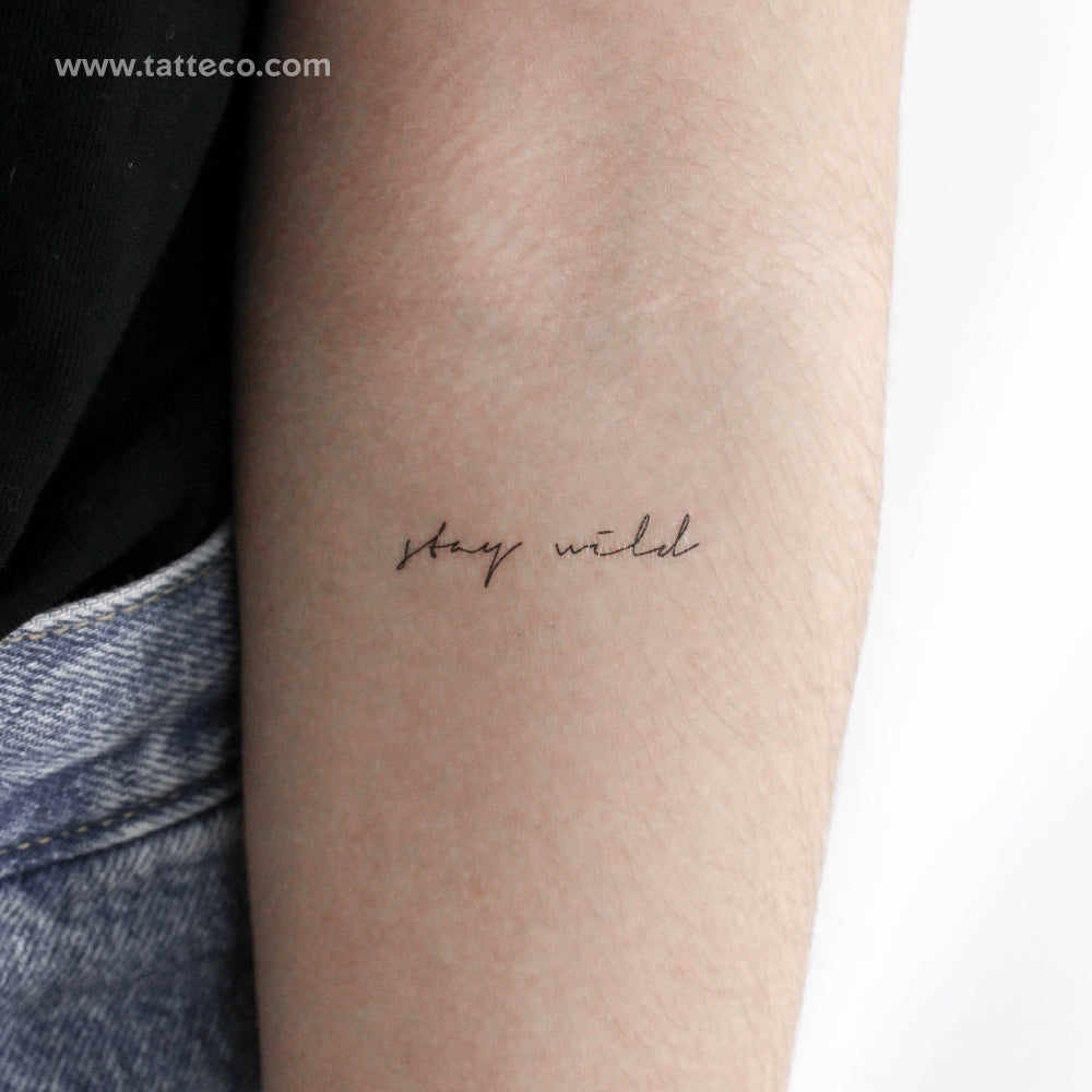 Handwritten Font Stay Wild Temporary Tattoo - Set of 3