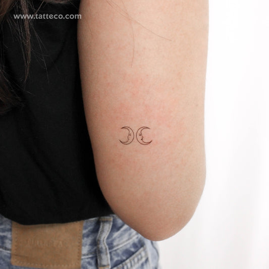 Tatuaje temporal de pareja de lunas (juego de 3)