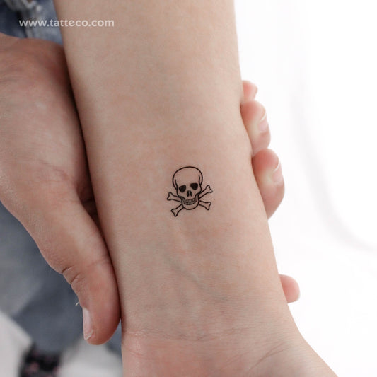 Small Danger Skull Temporary Tattoo - Set of 3