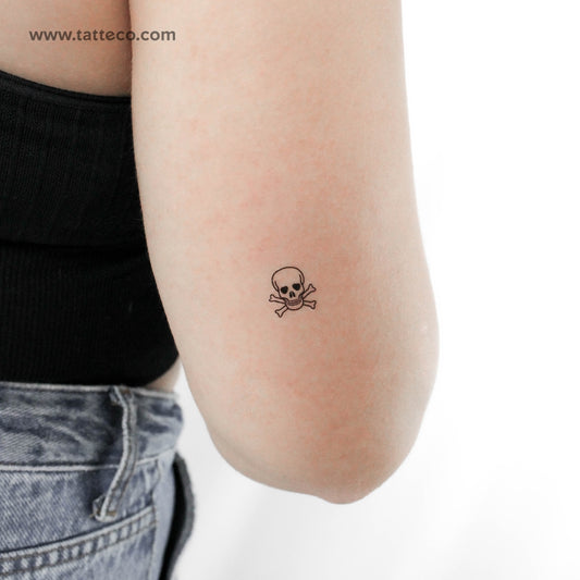 Small Danger Skull Temporary Tattoo - Set of 3