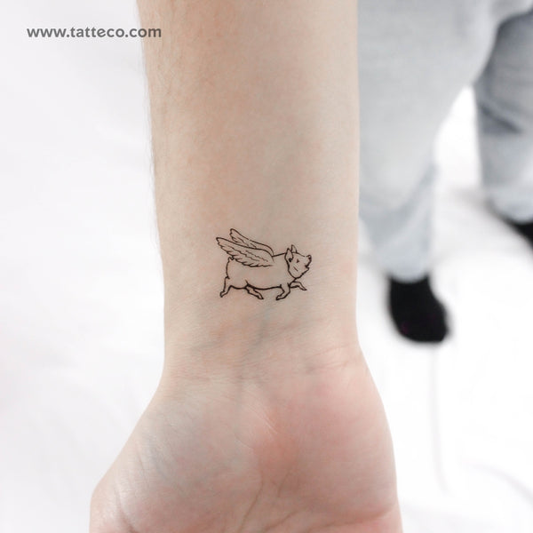 Little Flying Pig Temporary Tattoo - Set of 3