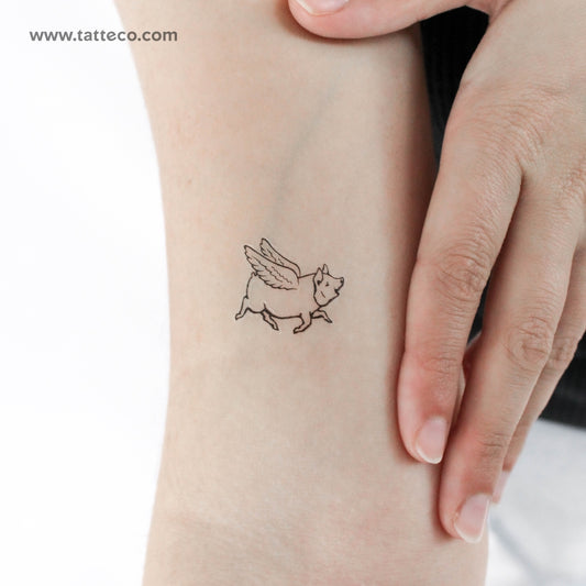 Little Flying Pig Temporary Tattoo - Set of 3