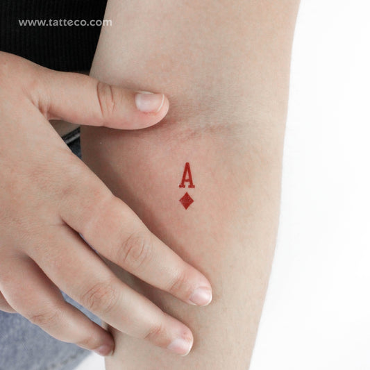 Tatuaje temporal de as de diamantes (juego de 3)