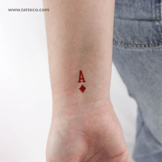 Tatuaje temporal de as de diamantes (juego de 3)