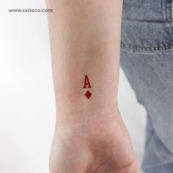 Ace Of Diamonds Temporary Tattoo - Set of 3