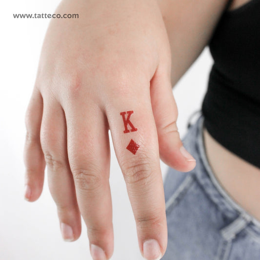 King Of Diamonds Temporary Tattoo - Set of 3