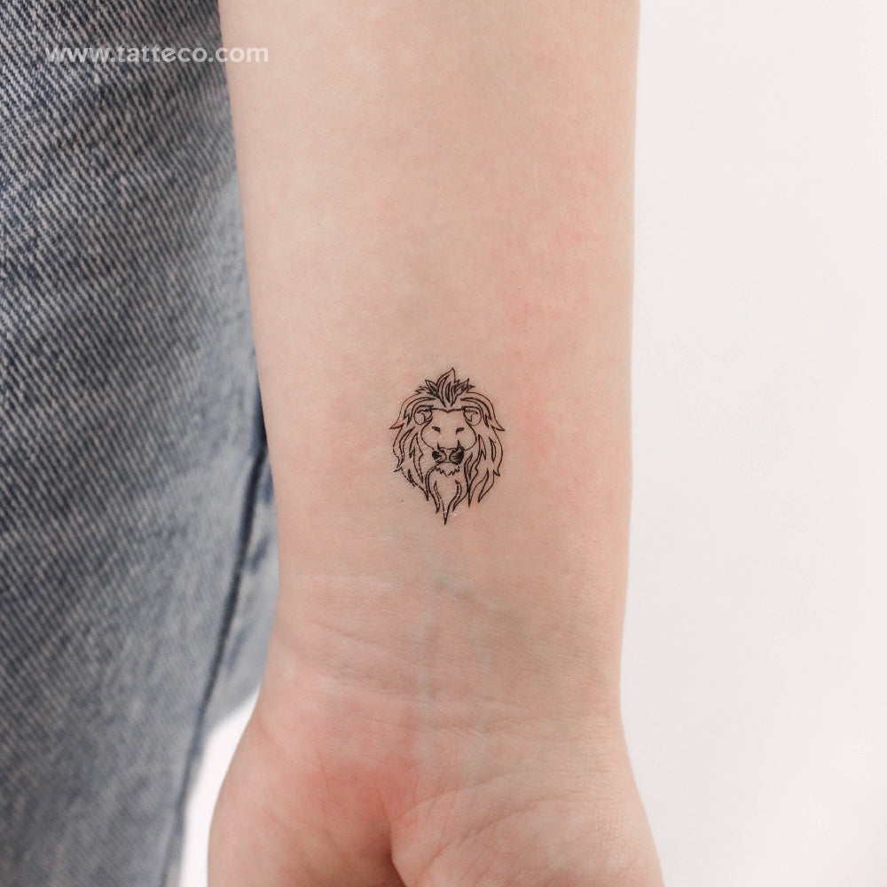Lion Portrait Temporary Tattoo - Set of 3
