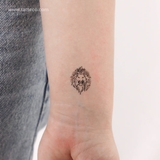 Tatuaje temporal de retrato de león - Juego de 3