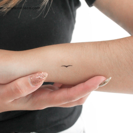 Minimalist Seagull Temporary Tattoo - Set of 3