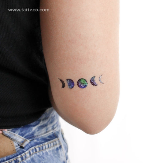 Tatuaje temporal "Fases lunares" de Ann Lilya (juego de 3)