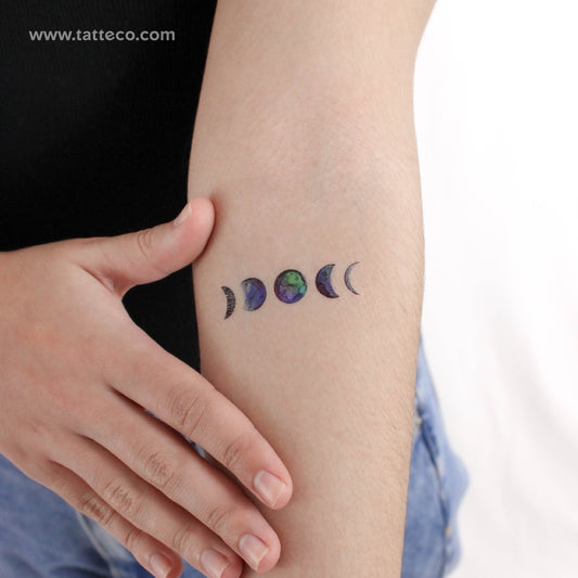 Tatuaje temporal "Fases lunares" de Ann Lilya (juego de 3)