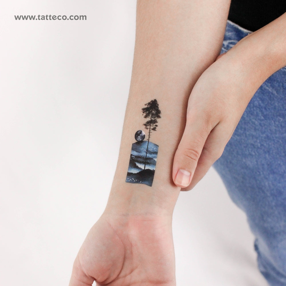 Night Tree By Ann Lilya Temporary Tattoo - Set of 3