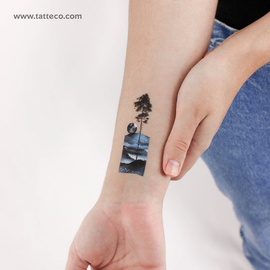 Tatuaje temporal "Night Tree" de Ann Lilya (juego de 3)
