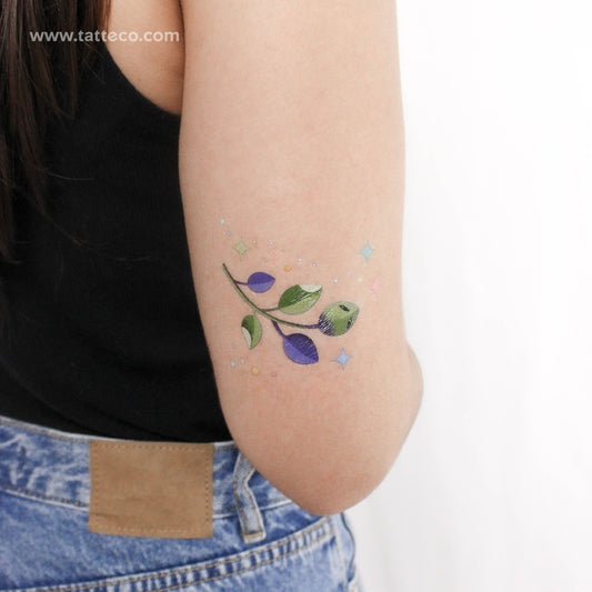 Alien Leaves By Ann Lilya Temporary Tattoo - Set of 3