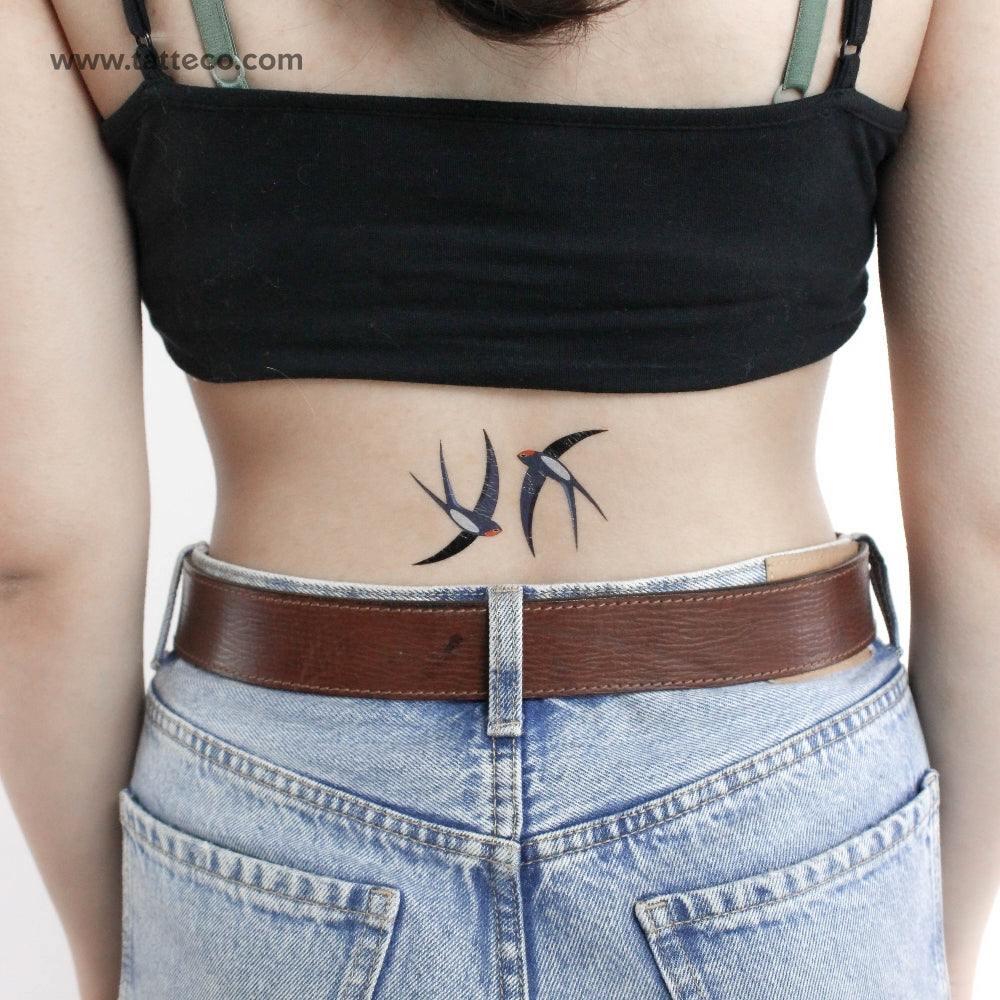 Swallow Dance By Ann Lilya Temporary Tattoo - Set of 3