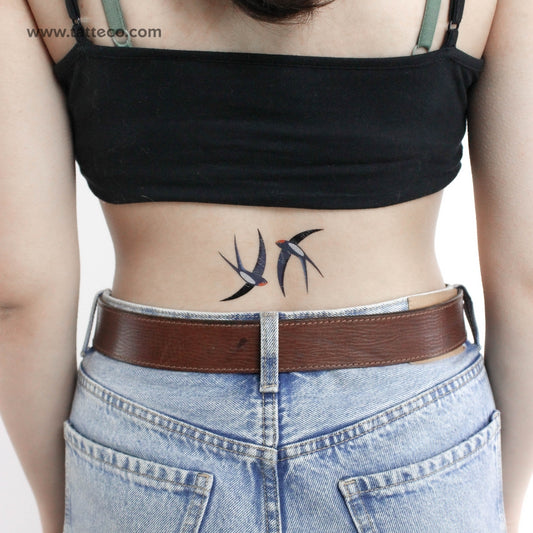 Swallow Dance By Ann Lilya Temporary Tattoo - Set of 3