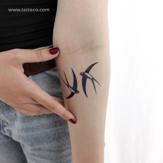 Swallow Dance By Ann Lilya Temporary Tattoo - Set of 3