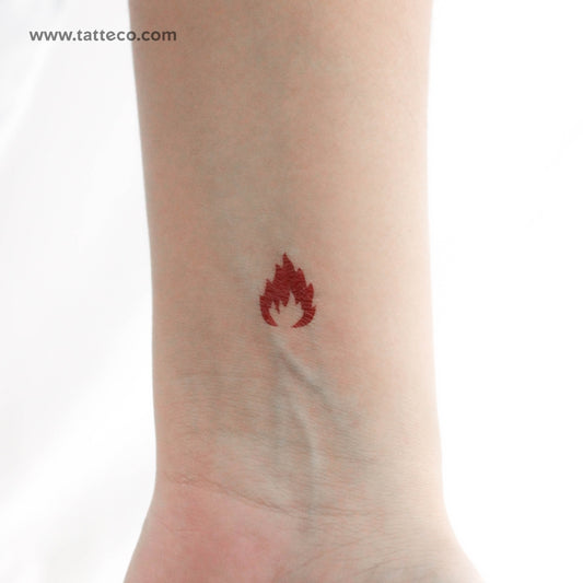 Tatuaje temporal de llama de fuego roja (juego de 3)