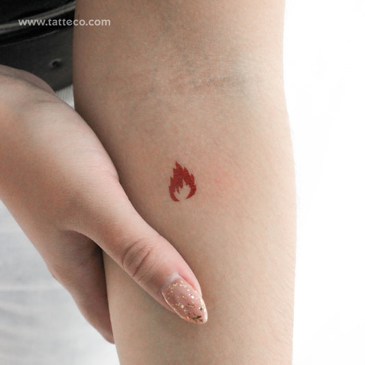 Tatuaje temporal de llama de fuego roja (juego de 3)