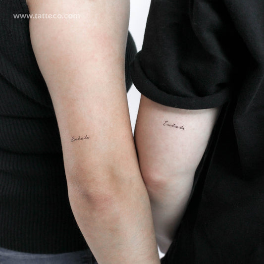 Tatuajes temporales a juego "Inhale Exhale" - Set de 3+3