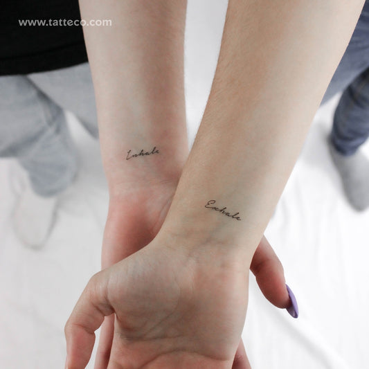 Tatuajes temporales a juego "Inhale Exhale" - Set de 3+3