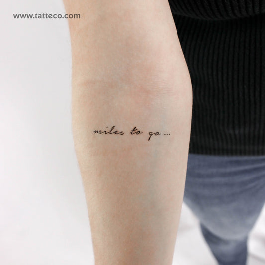 Tatuaje temporal "Millas por recorrer..." - Juego de 3