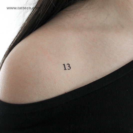 Tatuaje temporal del número 13 (juego de 3)