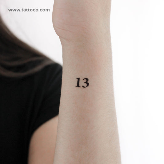 Tatuaje temporal del número 13 (juego de 3)