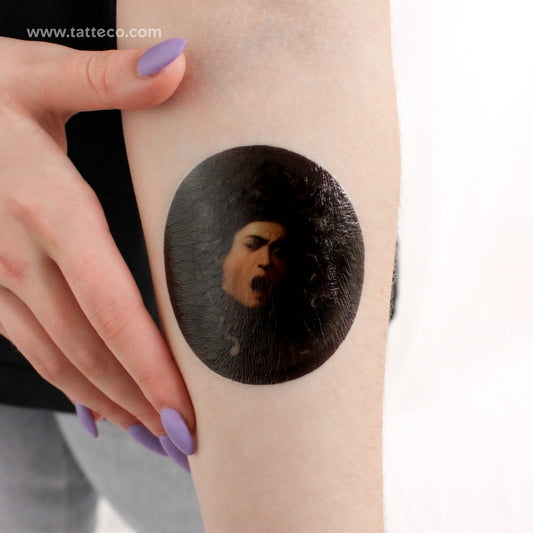 Tatuaje temporal de Medusa de Caravaggio (juego de 3)