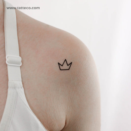 Tatuaje temporal de corona minimalista pequeño (juego de 3)