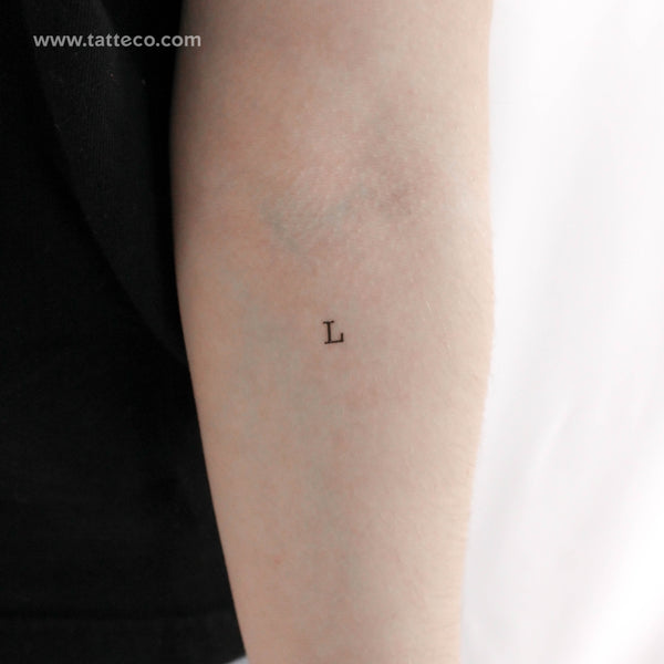 L Uppercase Typewriter Letter Temporary Tattoo - Set of 3
