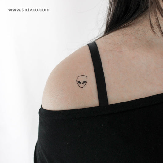 Little Alien Head Temporary Tattoo - Set of 3