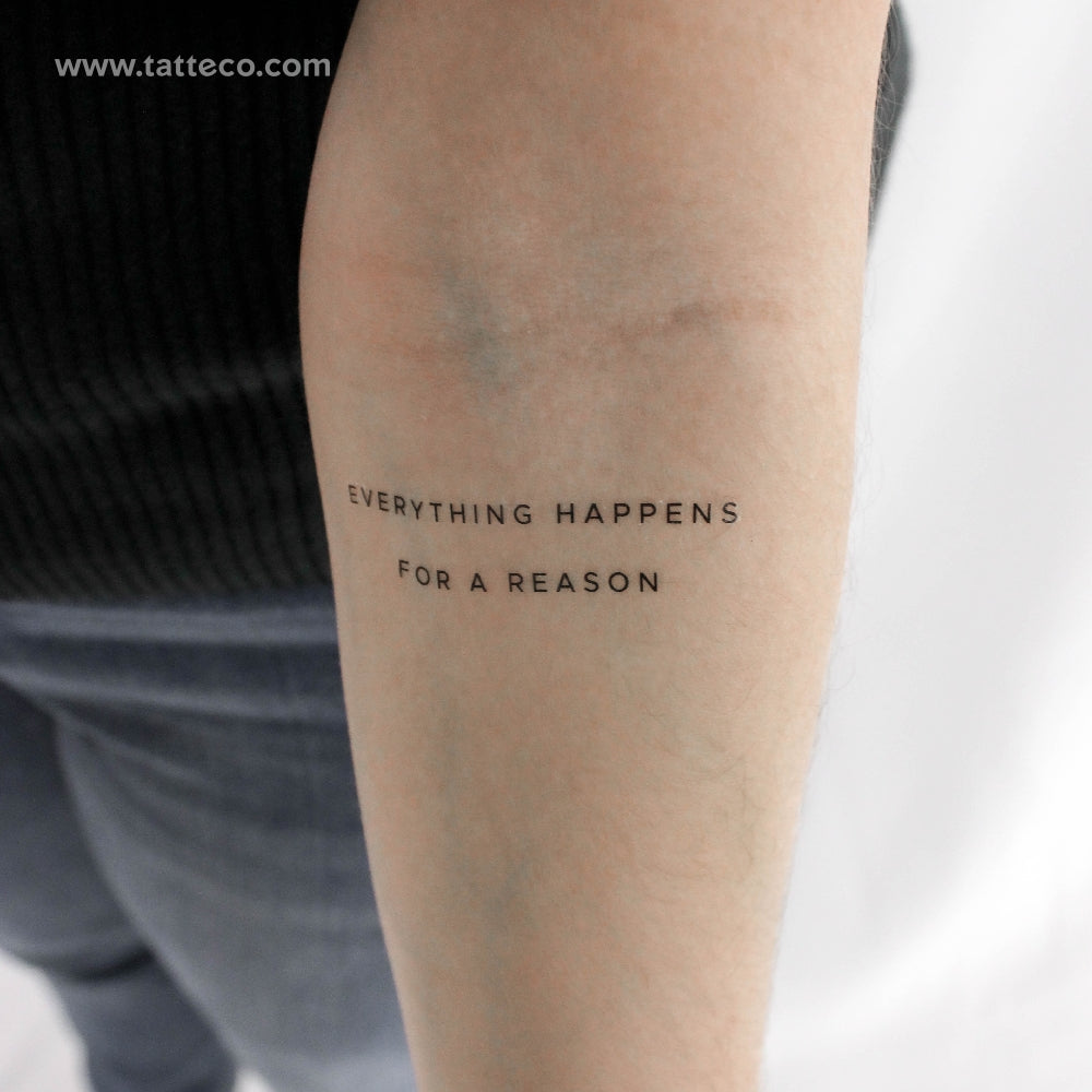 EVERYTHING HAPPENS FOR A REASON Temporary Tattoo - Set of 3