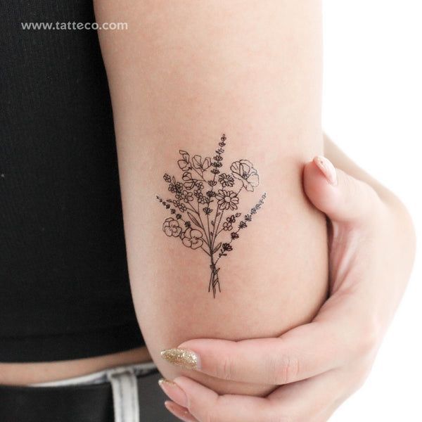Bouquet Temporary Tattoo - Set of 3