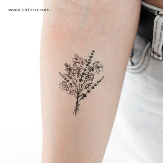 Tatuaje temporal de ramo - Juego de 3