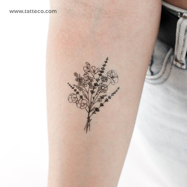 Bouquet Temporary Tattoo - Set of 3