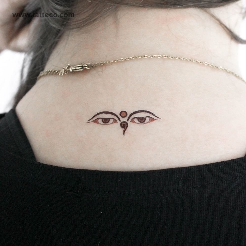 Compassionate Eyes Of Buddha Temporary Tattoo - Set of 3