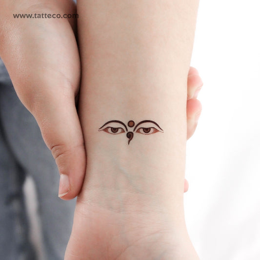 Compassionate Eyes Of Buddha Temporary Tattoo - Set of 3
