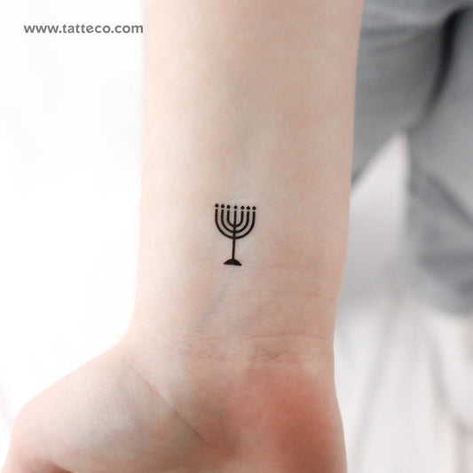 Tatuaje temporal de la Menorá - Juego de 3