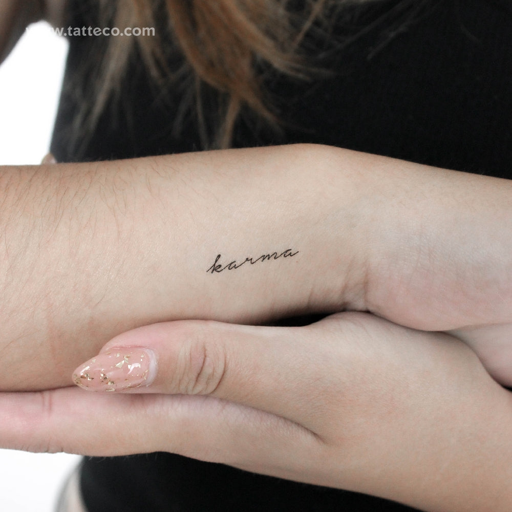 Tatuaje temporal pequeño de Karma - Juego de 3