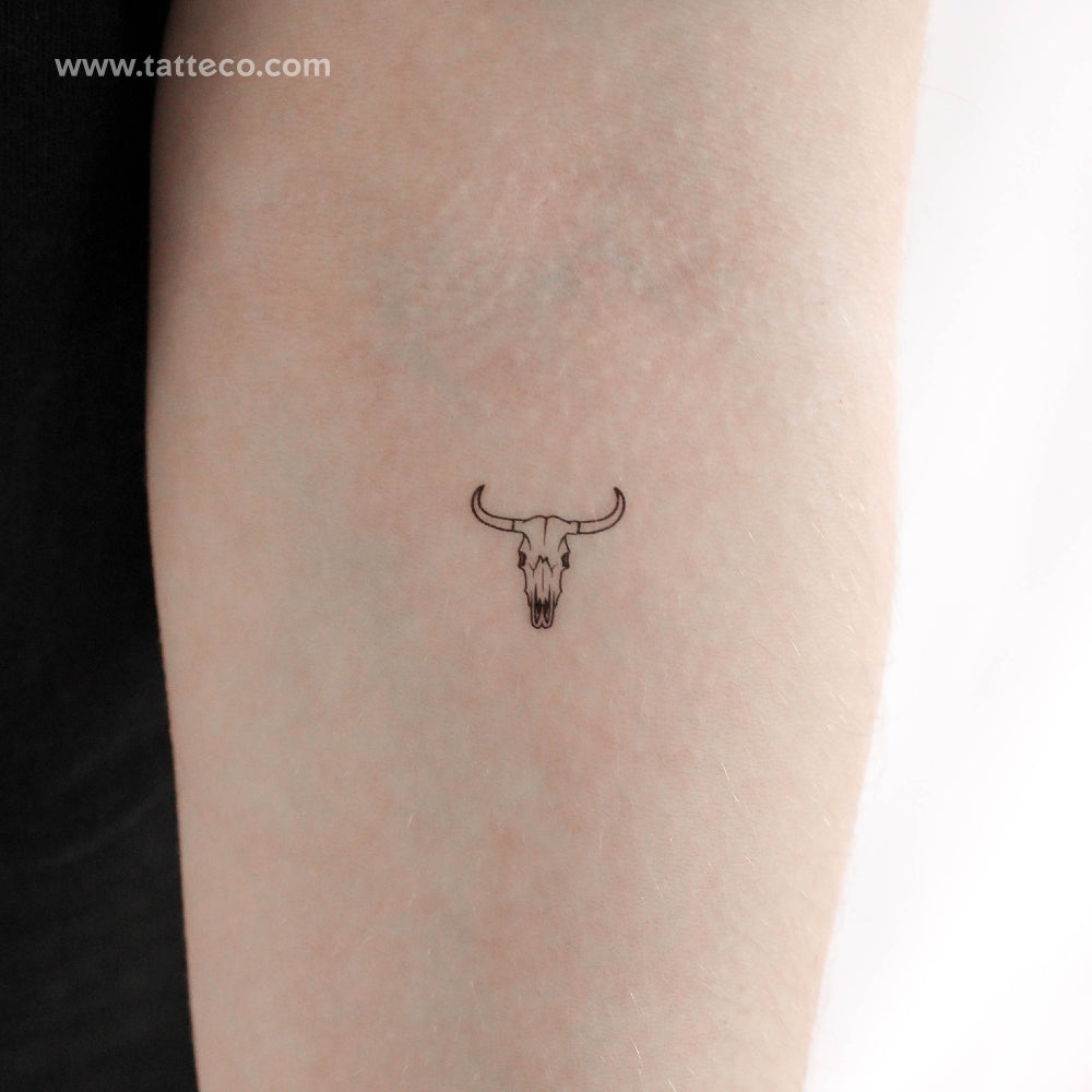 Tatuaje temporal de calavera de vaca (juego de 3)