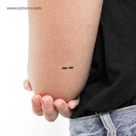 Morse Code M Temporary Tattoo - Set of 3