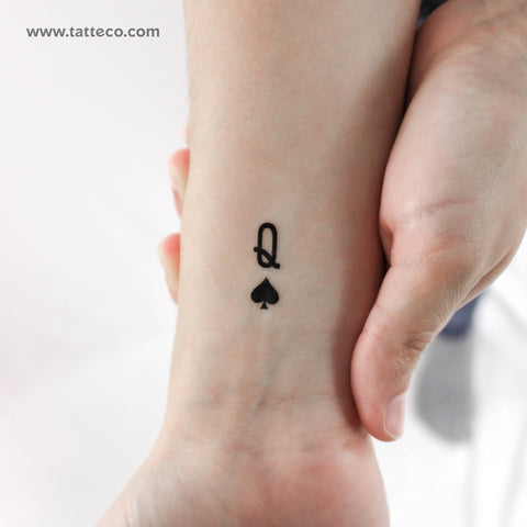 Queen Of Spades Temporary Tattoo - Set of 3