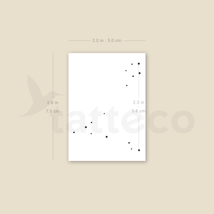 Minimalist Pisces Constellation Temporary Tattoo - Set of 3