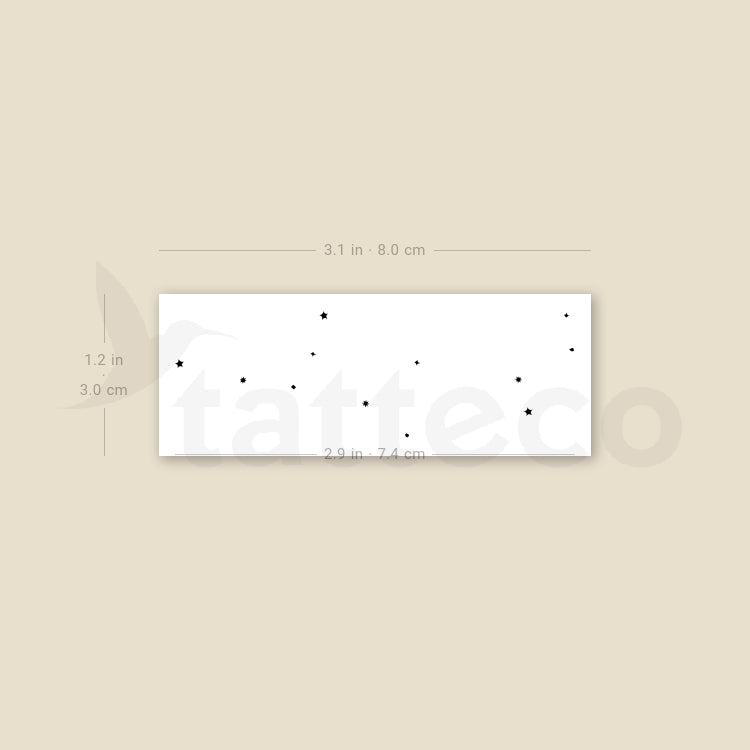 Minimalist Virgo Constellation Temporary Tattoo - Set of 3