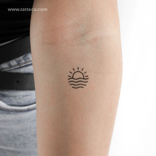 Ocean Sunset Temporary Tattoo - Set of 3